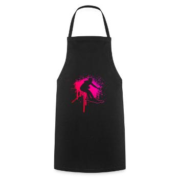 Stunt Ski Winter Sports Skiing Women - Cooking Apron - black - Front - AI Model Male 185 dark (185cm)