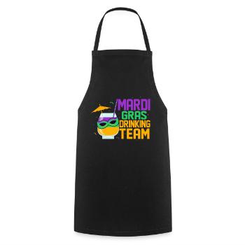 Mardi Gras Drinking Team Party BeadsParade - Cooking Apron - black - Front - AI Model Male 185 dark (185cm)