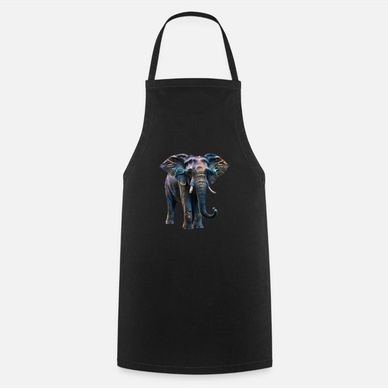 Éléphant irisant II - Tablier de cuisine - noir
