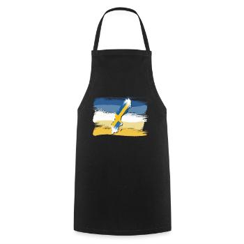 Suède Contour du pays Drapeau Cadeau de Noël - Tablier de cuisine - noir - Devant - AI Model Male 185 dark (185cm)