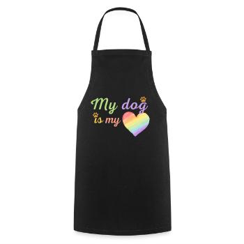 My dog is my loving rainbow purple - Tablier de cuisine - noir - Devant - AI Model Male 185 dark (185cm)