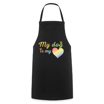 My dog is my loving rainbow green - Tablier de cuisine - noir - Devant - AI Model Male 185 dark (185cm)