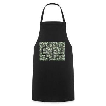 Geometric Plant - Cooking Apron - black - Front - AI Model Male 185 dark (185cm)