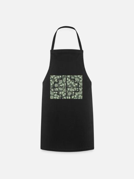 Geometric Plant - Cooking Apron - black