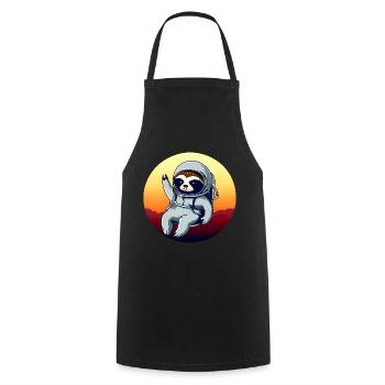 Plus paresseux dans l’espace au coucher du soleil - Tablier de cuisine - noir - Devant - AI Model Male 185 dark (185cm)