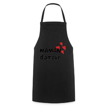 MAMAN d'amour - Tablier de cuisine - noir - Devant - AI Model Male 185 dark (185cm)