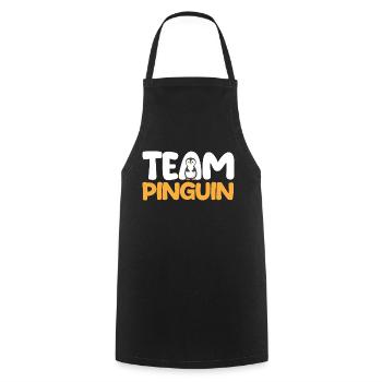 Tiermotiv Team Pinguin - Kochschürze - Schwarz - Vorne - AI Model Male 185 dark (185cm)