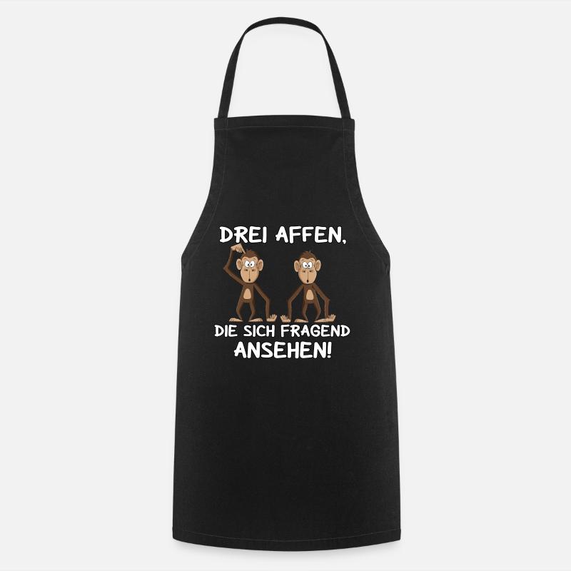 Drei Affen - Kochschürze - Schwarz