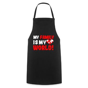 My Family is my world - Cooking Apron - black - Front - AI Model Male 185 dark (185cm)