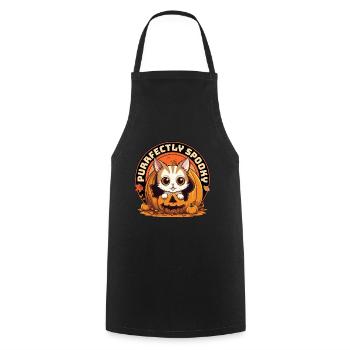 Halloween Cat Pumpkin Costume Cute Cute Funny - Cooking Apron - black - Front - AI Model Male 185 dark (185cm)