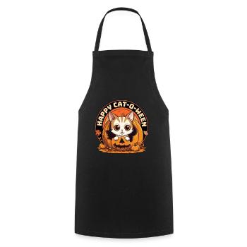 Halloween Cat Pumpkin Costume Cute Cute Funny - Cooking Apron - black - Front - AI Model Male 185 dark (185cm)