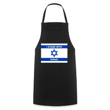 Israel Flag Flag I stand with Star of David - Cooking Apron - black - Front - AI Model Male 185 dark (185cm)