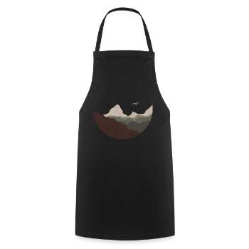Montagnes - Tablier de cuisine - noir - Devant - AI Model Male 185 dark (185cm)