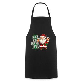 Weihnachtsmann Ho Ho Hol Mir Mal Ein Bier Lustig - Kochschürze - Schwarz - Vorne - AI Model Male 185 dark (185cm)