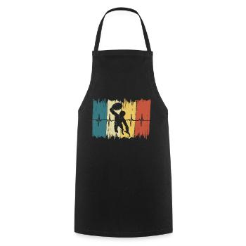 Vintage-Rugby-Herzschlag - Kochschürze - Schwarz - Vorne - AI Model Male 185 dark (185cm)