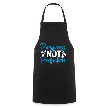 Progress instead of perfection Self-love - Cooking Apron - black - Front - AI Model Male 185 dark (185cm)