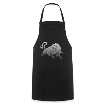 Stier Stierkopf Kopf Logo Steak Beast Gym Horn - Kochschürze - Schwarz - Vorne - AI Model Male 185 dark (185cm)