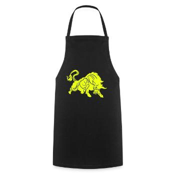 Stier Stierkopf Kopf Logo Steak Beast Gym Horn - Kochschürze - Schwarz - Vorne - AI Model Male 185 dark (185cm)