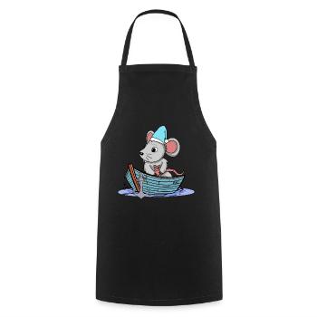 Maritime Mouse Rodent Boat Cruise Travel Child - Cooking Apron - black - Front - AI Model Male 185 dark (185cm)