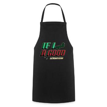 home electrical joke birthday present idea - Cooking Apron - black - Front - AI Model Male 185 dark (185cm)