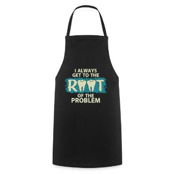 Always straight to the heart of the problem - Cooking Apron - black - Front - AI Model Male 185 dark (185cm)