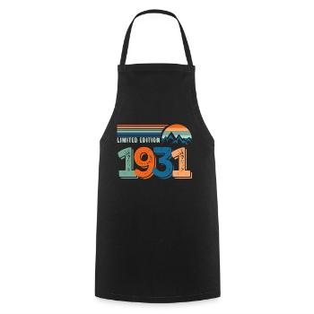 Limited edition 1931 - Cooking Apron - black - Front - AI Model Male 185 dark (185cm)