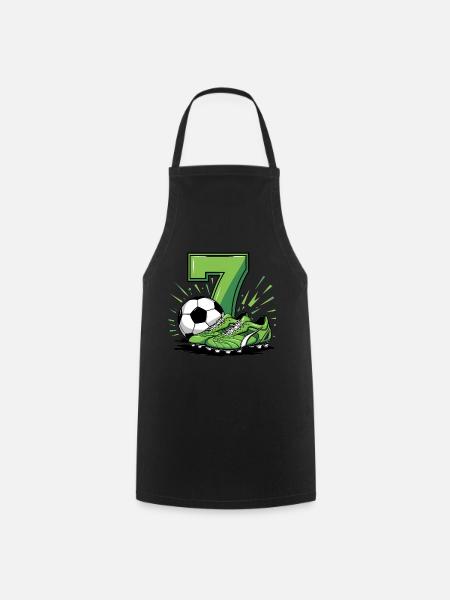 Fussball 7 Jahre - Kochschürze - Schwarz