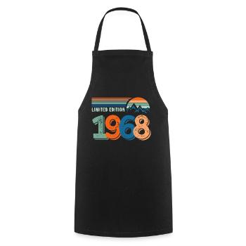 Limited edition 1968 - Cooking Apron - black - Front - AI Model Male 185 dark (185cm)