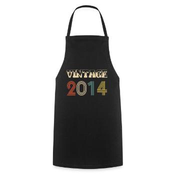 2014 Vintage Vintage Retro Birthday - Original - Cooking Apron - black - Front - AI Model Male 185 dark (185cm)