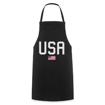 TEAM USA amerikanische Flagge Fahne unter Schrift - Kochschürze - Schwarz - Vorne - AI Model Male 185 dark (185cm)