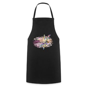 Libellule - Tablier de cuisine - noir - Devant - AI Model Male 185 dark (185cm)