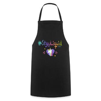 #Stayliquid Unicorn Heart - Cooking Apron - black - Front - AI Model Male 185 dark (185cm)
