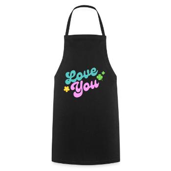 Love You - Cooking Apron - black - Front - AI Model Male 185 dark (185cm)