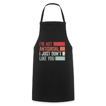 Introverti et fier de l’être - Tablier de cuisine - noir - Devant - AI Model Male 185 dark (185cm)