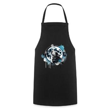 loup hurlant - Tablier de cuisine - noir - Devant - AI Model Male 185 dark (185cm)