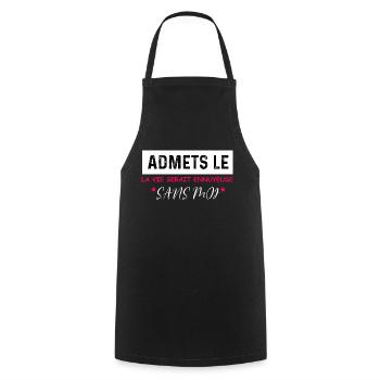 t-shirt citation humour vie ennuyeuse sans moi - Tablier de cuisine - noir - Devant - AI Model Male 185 dark (185cm)