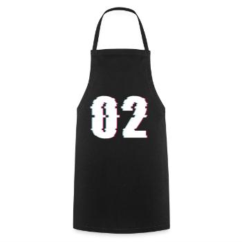 Two 2 Two 02 Number Effect Distorted Number - Cooking Apron - black - Front - AI Model Male 185 dark (185cm)