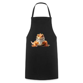 Bearded dragon orange white beard reptiles animal - Kochschürze - Schwarz - Vorne - AI Model Male 185 dark (185cm)