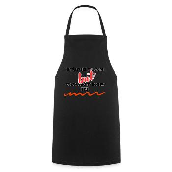 PLAN STUPIDE - Tablier de cuisine - noir - Devant - AI Model Male 185 dark (185cm)