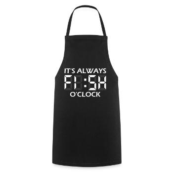 C’est toujours l’heure de la pêche - Tablier de cuisine - noir - Devant - AI Model Male 185 dark (185cm)