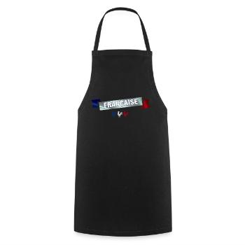 bannière française - Tablier de cuisine - noir - Devant - AI Model Male 185 dark (185cm)