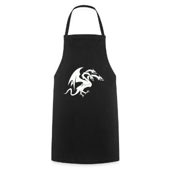 Dragon 3 Head - Cooking Apron - black - Front - AI Model Male 185 dark (185cm)
