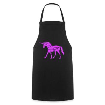 Unicorn Vintage Silhouette Scratches Cracks Retro - Cooking Apron - black - Front - AI Model Male 185 dark (185cm)