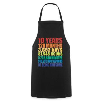 Cadeau d'anniversaire pour les garçons et les filles de 10 ans - Tablier de cuisine - noir - Devant - AI Model Male 185 dark (185cm)