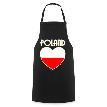 Poland Polen Flagge Fahne Herz - Kochschürze - Schwarz - Vorne - AI Model Male 185 dark (185cm)