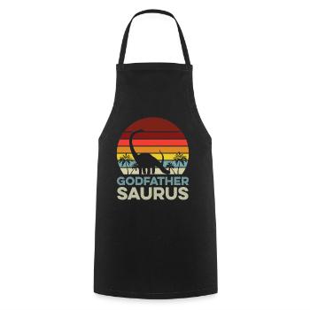 Parrain Saurus Meilleur parrain Firmpate Oncle - Tablier de cuisine - noir - Devant - AI Model Male 185 dark (185cm)