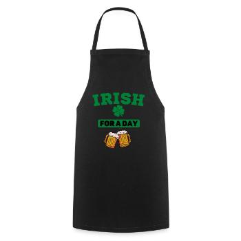 Irish for a day Saint Patrick Beers - Cooking Apron - black - Front - AI Model Male 185 dark (185cm)