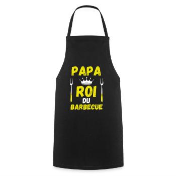 PAPA roi du barbecue - Tablier de cuisine - noir - Devant - AI Model Male 185 dark (185cm)