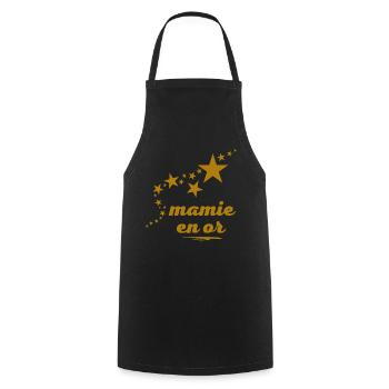 MAMIE en or - Tablier de cuisine - noir - Devant - AI Model Male 185 dark (185cm)