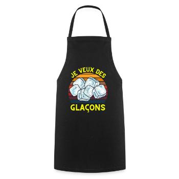 Je veux des glaçons - Tablier de cuisine - noir - Devant - AI Model Male 185 dark (185cm)